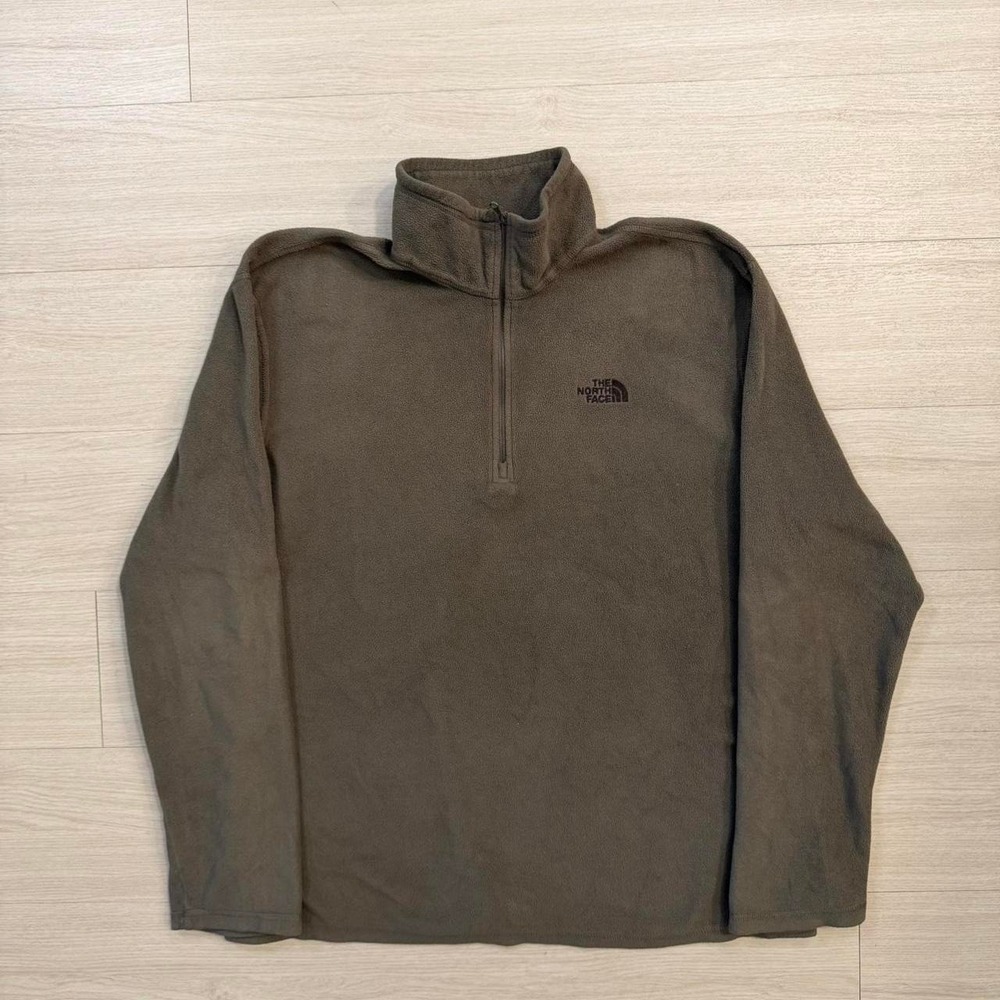 The North Face TKA 100 Brown Quarter Zip Pullover Sweater Mens Size Large